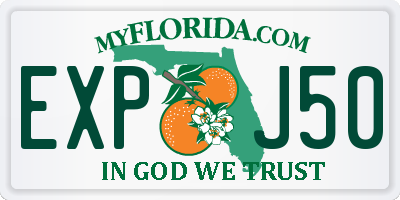 FL license plate EXPJ50