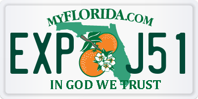 FL license plate EXPJ51