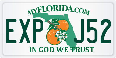 FL license plate EXPJ52