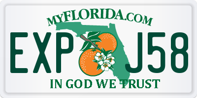 FL license plate EXPJ58