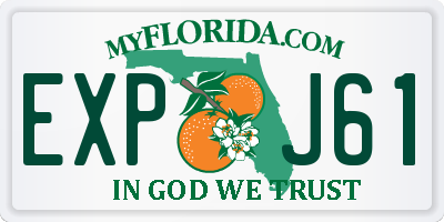 FL license plate EXPJ61