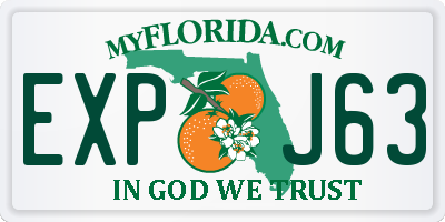 FL license plate EXPJ63