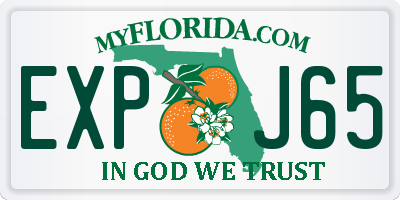 FL license plate EXPJ65