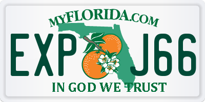 FL license plate EXPJ66