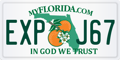 FL license plate EXPJ67