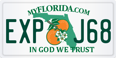 FL license plate EXPJ68
