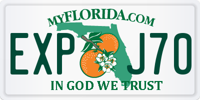 FL license plate EXPJ70