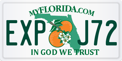 FL license plate EXPJ72