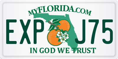 FL license plate EXPJ75