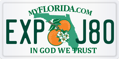 FL license plate EXPJ80
