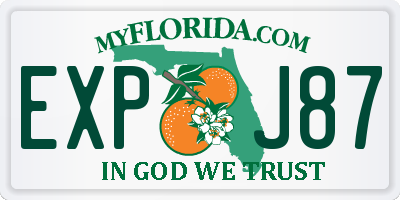 FL license plate EXPJ87