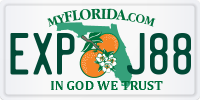 FL license plate EXPJ88