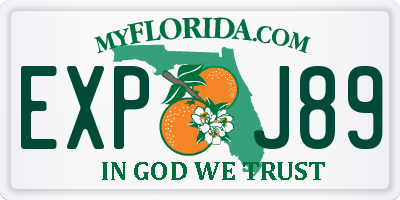 FL license plate EXPJ89