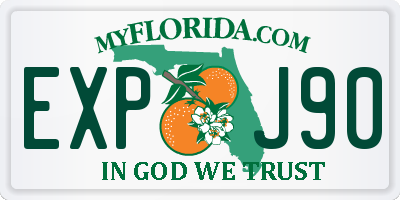 FL license plate EXPJ90