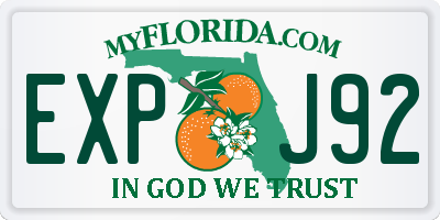 FL license plate EXPJ92