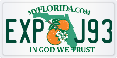 FL license plate EXPJ93