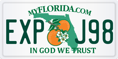 FL license plate EXPJ98
