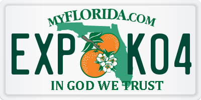 FL license plate EXPK04