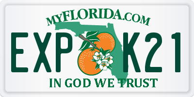 FL license plate EXPK21