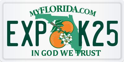 FL license plate EXPK25