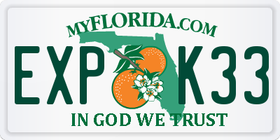 FL license plate EXPK33