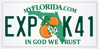 FL license plate EXPK41