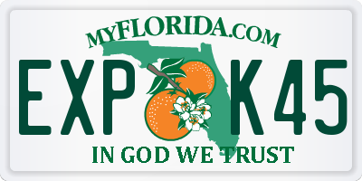 FL license plate EXPK45