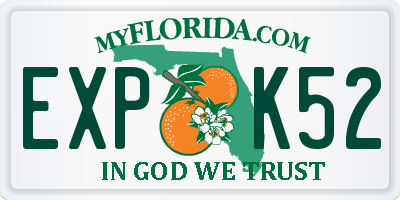 FL license plate EXPK52