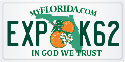 FL license plate EXPK62