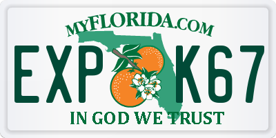 FL license plate EXPK67