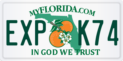 FL license plate EXPK74