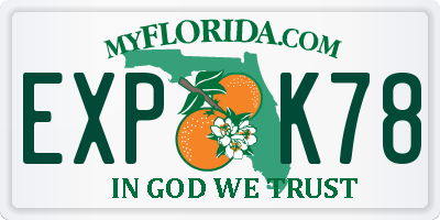 FL license plate EXPK78