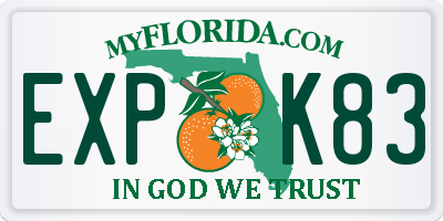 FL license plate EXPK83