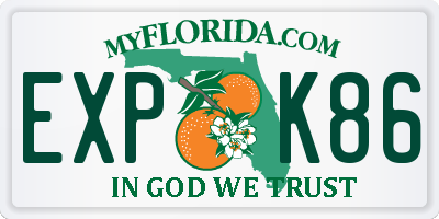 FL license plate EXPK86