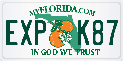 FL license plate EXPK87