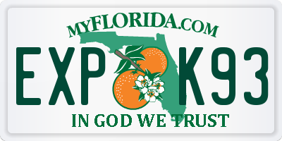 FL license plate EXPK93
