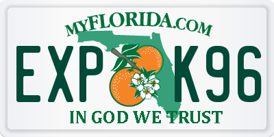 FL license plate EXPK96