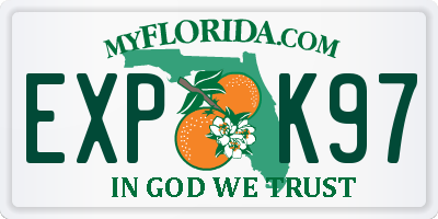 FL license plate EXPK97