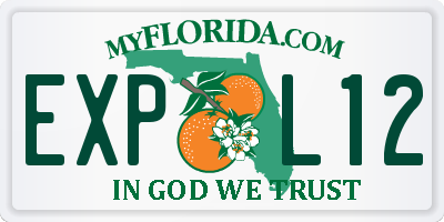 FL license plate EXPL12