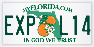 FL license plate EXPL14