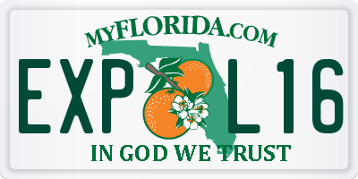 FL license plate EXPL16