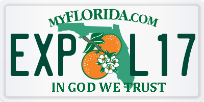 FL license plate EXPL17