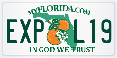 FL license plate EXPL19