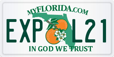 FL license plate EXPL21