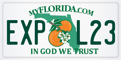 FL license plate EXPL23