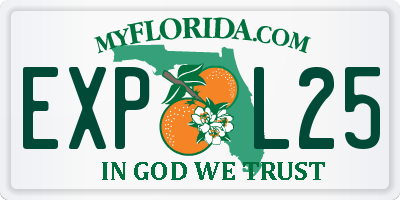 FL license plate EXPL25