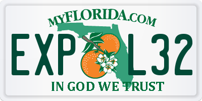 FL license plate EXPL32