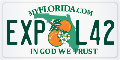 FL license plate EXPL42