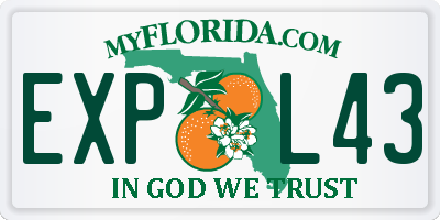 FL license plate EXPL43