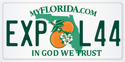 FL license plate EXPL44